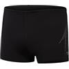 Speedo Aquashort Hyperboom Placement, Allenamento di Nuoto, Fitness, Resistenza al Cloro Aquashort per Uomo, Nero/Grigio Antracite, 28