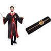 Ciao-Mantello Gryffindor Deluxe Originale Harry Potter (Taglia Unica Adulto) & Bacchetta Harry Potter (30cm) con Stemma Gryffindor in Scatola Clip, Marrone, 20192