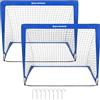SONGMICS SZQ122Q02 - Set di 2 gabbie da calcio pieghevoli, montaggio rapido, per giardino, corso, telaio in fibra di vetro, tessuto Oxford e poliestere, blu
