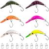 Dr.Fish Set di wobbler per trote che affondano lentamente, 5,2 cm, 2,6 g, profondità di corsa: circa 0,5 m, per trote, stagno, pesca, trote, esca con gancio singolo in colori vivaci
