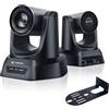 TONGVEO Telecamera PTZ con Tracking IA, Zoom Ottico 12X, 1080P 60fps HDMI/USB 3.0, per Conferenze, Chiese, Live Streaming, Zoom, YouTube, OBS