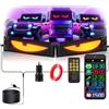 Nastopee Occhi del diavolo grandi da 120 x 595 mm per auto, camion, display fai da te, schermo morbido, scritta programmabile, Smart App, Bluetooth, USB, 5 V, occhio del diavolo, camion