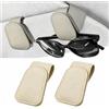 halercay 2 Supporti per Occhiali da Sole per Auto, Supporto Magnetico per Occhiali da Sole, con Clip per Biglietti,Adatto per Parasole Auto cchiali da Sole (biancastro)