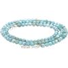 Lebensquelle Plus Collana con perline in pietra preziosa + chiusura in argento 925 | Perline Ø 4 mm con moschettone, lunghezza 45 cm | Collana di alta qualità (Larimar)