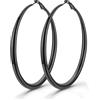 GoldChic Huggie Hoop - Orecchini a cerchio da donna, in acciaio inox, 40-80 mm, a scelta, Acciaio inossidabile