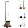 MSV 807 - Set di base talpa per WC, acciaio inox, 22x18x70,05 cm, colore Marrone
