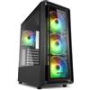SHARKOON CASE TK4 RGB 7 SLOT ESPANSIONE, PANNELLO FRONTALE VETRO TEMPERATO, 3 PORTE, 3XUSB2.0/3.0, I - TK4 RGB