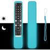 CTRLBETTER Custodia Telecomando in Silicone Compatibile Con TCL RC802NU YUI1 RC802N YUI1 TV Telecomando Copertura Protettiva Antiurto Con un Cordino(Blu Fluorescente)