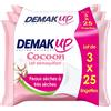 Demak'Up Demak' Up Cocoon 3 pacchetti di 25 salviette latte struccante per pelli secche/Sensibili