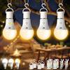 Kambo Lampadina LED E27 ricaricabile con batteria ricaricabile con telecomando, lampada da 7W con funzione timer, 3 temperature di colore per campeggio selvaggio, divertimento, 4 pezzi