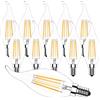 Zcexhph Lampadina a candela LED E14, 4 W, 2700 K, bianco caldo, C35