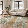 BEIMO Tappeto Salotto Pelo Corto, Moderno Tappeto Camera Da Letto, Tappeti Antiscivolo Lavabile, Grande Tappeti Astratto per Cameretta, Soggiorno, Sala, Scendiletto, Arancione-Verde, 160x230cm