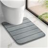 HITSLAM Tappeto Bagno Antiscivolo in Memory Foam, 50 x 60cm Tappetino Bagno Assorbente, Lavabile in Lavatrice, Asciugatura Rapida, Morbido e Confortevole, Grigio Scuro