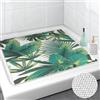 Lurowo Tappetino da doccia antiscivolo, 75 x 75 cm, in PVC, morbido e confortevole, antiscivolo, ad asciugatura rapida, antiscivolo, per piatti doccia (verde B, 75 x 75 cm)
