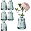 Nwvuop Set di 6 piccoli vasi in vetro per decorazione da tavolo, mini vasi, per matrimoni, decorazione da tavolo (11 x 6,5 cm, verde)