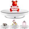 YGVQN Piattaforma Girevole Elettrica 360°,Piattaforma Rotante Automatica USB per Gioielli,Orologi,Prodotti Digitali,Velocità Regolabile Espositore Girevole Elettrico con 2 Pannelli di Sfondo (Bianco)