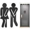 Targhetta per porta con scrta in inglese Relief per i Toilette