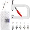 Okllen Macchina di fissaggio per perline, fatta a mano, rivetti per perline, 5 misure, borchie rotonde per cappelli, scarpe, vestiti, borse, gonne, perline, accessori fai da te
