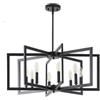HvKvHvY Lampadari Plafoniera, E14 Geometrica Farmhouse Lampada A Sospensione 8 Luci Da Soffitto Industriali Luce Soggiorno Per Cucina Isola Corridoio Sala Da Pranzo Ingresso (Nero)
