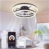 Omdekor Ventilatore da soffitto con LED luce e telecomando，Leise, zeitgesteuert, 6-stufig einstellbar, geeignet für Schlafzimmer, Wohnzimmer, Esszimmer, Küche