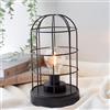 JHY DESIGN Lanterna decorativa a batteria, altezza 25 cm, lampada da tavolo decorativa a gabbia in metallo, senza fili, con lampadina a LED, per decorazione domestica, soggiorno, camera da letto,