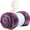 HUIEYE Coperta Plaid Morbida,Coperta In Microfibra Peluche,Coperta Pile,Plaid Divano Super Morbida Per Bambini Passeggino Und Biancheria Da Letto Soffice Neonat Morbida,70 X 100CM(Viola chiaro)