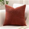 Sungeek 1 Pezzi Federe Cuscini 40x40 in Morbido Velluto a Coste, Fodere per Cuscini Decorativi con Motivo a Strisce e Patchwork Pinwheel Copricuscini Cuscino per Divano Letto Soggiorno, Ruggine Scuro