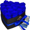 QHHENTOO 17 Rose Infinity, Regalo di Rose Blu Eterne per Donne, Rosa Conservata in Scatola a Forma di Cuore per Donne, Madre per Compleanno, Anniversario, San Valentino, Festa della Mamma, Natale
