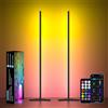 MIWATT 2 lampade da terra a LED RGBIC da 140 cm, dimmerabili con app, altezza fai da te, rimovibili, 16 milioni di colori, 300 modalità di scena, musica sync, timer, elegante lampada angolare per