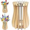 Radianeroryi Vaso in legno per fiori Lego, vaso in legno per bouquet di Lego, design puzzle in legno, può contenere fino a 33 mazzi (colore legno naturale)