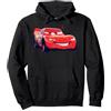 Disney Pixar Cars Lightning McQueen Ritratto Felpa con Cappuccio, Unisex per adulti, Nero, M