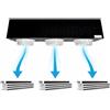 Kit Plenum canalizzato in poliuretano espanso a 3 zone completo di plenum 3 feritoie a scomparsa L. 300 mm