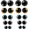 Anrbb 20 perline per occhi con brillantini, 12/14/16/18/20 mm, con occhi di sicurezza per uncinetto animali, perline per occhi fai da te, perline ovali rimovibili per occhi di animali da 16 mm