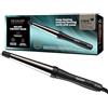 REVAMP Progloss Big Hot Wand, Ferro Arricciacapelli Conico in Ceramica con Tecnologia Ionica per Onde e Ricci Definiti, Infuso con Oli Protettivi, Diametro 32-19 mm, Temperatura 120°C-210°C, Nero