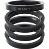 Anrbb 4 Pezzi Anelli Di Centraggio 66,6 A 57,1, Anello Di Centraggio Cerchio In Plastica Nero, Anelli Di Centraggio Universali, Compatibili con VW Mercedes, Riduzione delle Vibrazioni per Cerchi