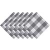 DII Buffalo Check Collection - Set di tovaglioli, 20 x 20 cm, colore: Grigio e bianco