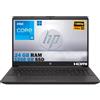 HP Notebook 250 G9, Pc portatile Grey, Intel Core i5 12Th Gen 4,4Ghz, Ram 24Gb, SSD 1256Gb, Display 15.6 Full HD, Win 11 Pro, computer pronto utilizzo
