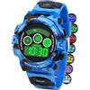 DTKID Orologio Digitale Bambino LED a 7 Colori, Orologio Bambino con Sveglia, Timer, Datario, Impermeabile Orologi per Bambini Sportivo da Esterno, per Ragazzi Ragazze e Adolescenti