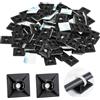 Vxiwscy Set di 100 Fermacavi Autoadesivi, Dimensioni 19mm x 19mm, Nero - Supporti per Fascette Stringicavo, Ideali per Organizzazione Cavi in Ufficio e Casa [Classe di efficienza energetica A+]