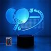 HPBN8 Ltd 3D Pagaia da Ping Pong Night Light LED Lampada 7/16 cambiamento di Colore USB Alimentato Telecomando Decor Table Gift Kids Toys decorazioni di Natale Regalo di San Valentino regalo di Compleanno