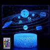 Hoofun Sistema solare 3D luce notturna, lampada a forma di illusione spaziale, 16 colori che cambiano luce notturna LED per la camera dei bambini
