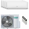 Hisense Condizionatore Hisense Hi-Comfort 2025 quadri split 7000+7000+9000+9000 BTU inverter A++ wifi unità esterna 8 kW 4AMW81U4RJC/CF20YR4BG_2/CF25YR4BG_2