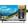 Cello C2725WSF Trav TV Smart Traveller da 27 pollici 12V con DVD, 230V, WebOS, Freeview Play, Perfect Pitch Sound, ideale per roulotte e camper, prodotta nel Regno Unit