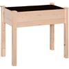 Outsunny Fioriera Rialzata in Legno, Orto Rialzato su Piedistallo, Fori di Drenaggio, Tessuto non tessuto, 86x46x76 legno naturale | Aosom Italy