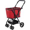 Carlett - Cube S | Carrello della Spesa Pieghevole + Borsa Rimovibile | Cestino può Essere trasformato in Borsa | Tessuto Impermeabile | Ruote Rimovibili a 360° | Design Compatto ed Elegante | Ruby