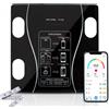 Bilancia Pesapersone Digitale Max 180 Kg in Vetro con App Bluetooth Nero