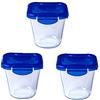Pyrex Cook & Go - Set di 3 Lunchbox stessa capacità (3 x 0,8 l - Pasta Box) - Speciale da portare con coperchio ermetico e ermetico, adatto per forno, microonde e lavastoviglie