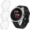 iVoler 3 Pezzi Cover e Pellicola Protettiva per Garmin Venu 2 45mm / Vivoactive 4 45mm, Copertura Completa Custodia Trasparente, Ultra Sottile Morbida TPU Anti-Graffio Protezione Schermo Antiurto Case