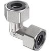 M METERXITY 90 Gradi Gomito - Raccordo per Tubo 90 Gradi, L Forma Raccordo per Tubo con Sigillatura Guarnizione, Applica a Aria Acqua Gas, (G1/2 Femmina Filettatura, Argento)