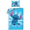 Halantex Disney LILO e STITCH - Set Letto Copripiumino singolo Reversibile 140x200cm e Federa - Azzurro Multicolore - 100% Cotone OEKO-TEX (FEDERA 70x90)